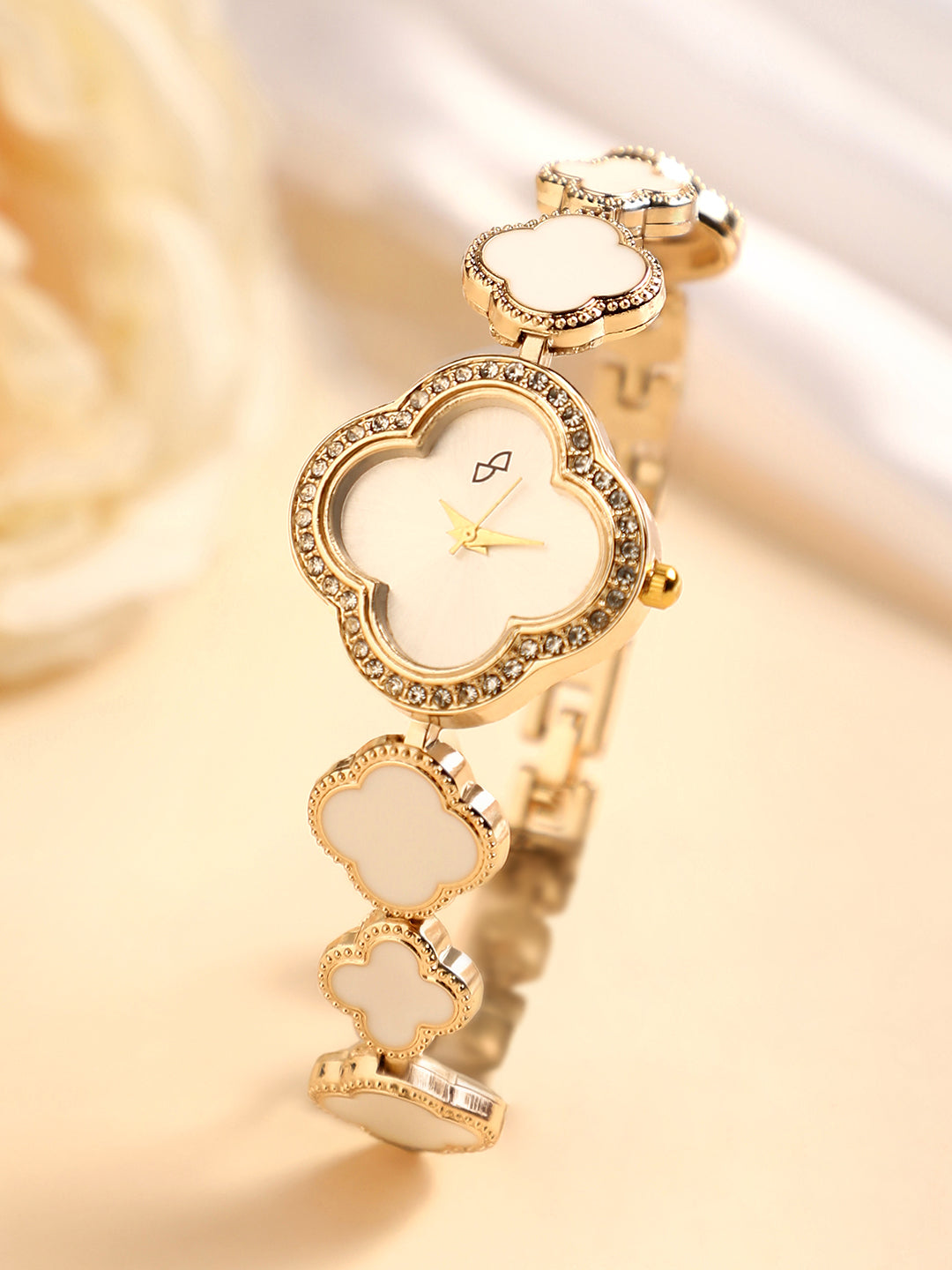 The Clover Watch - Ivory White