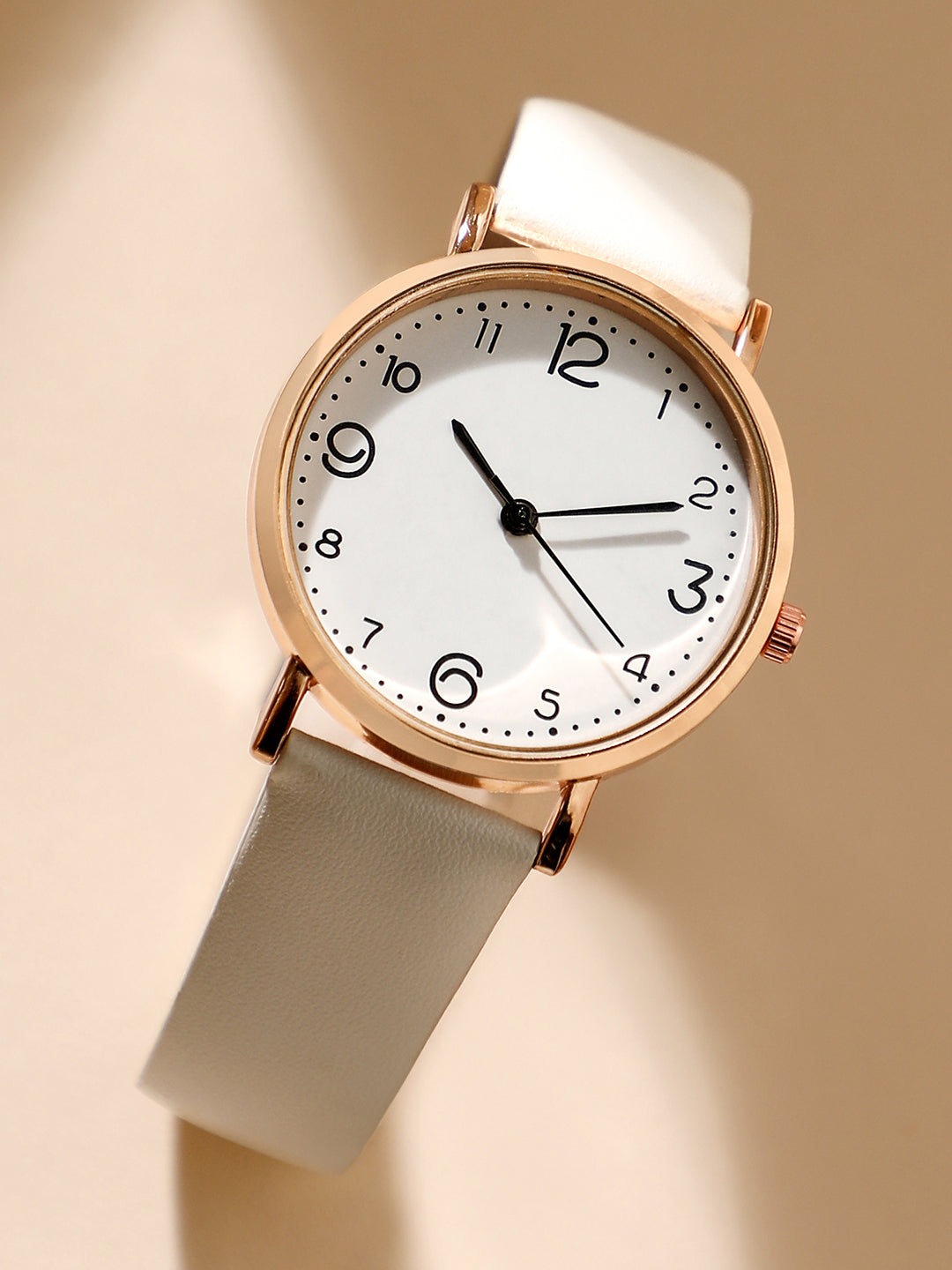 Round White Analogue Watch