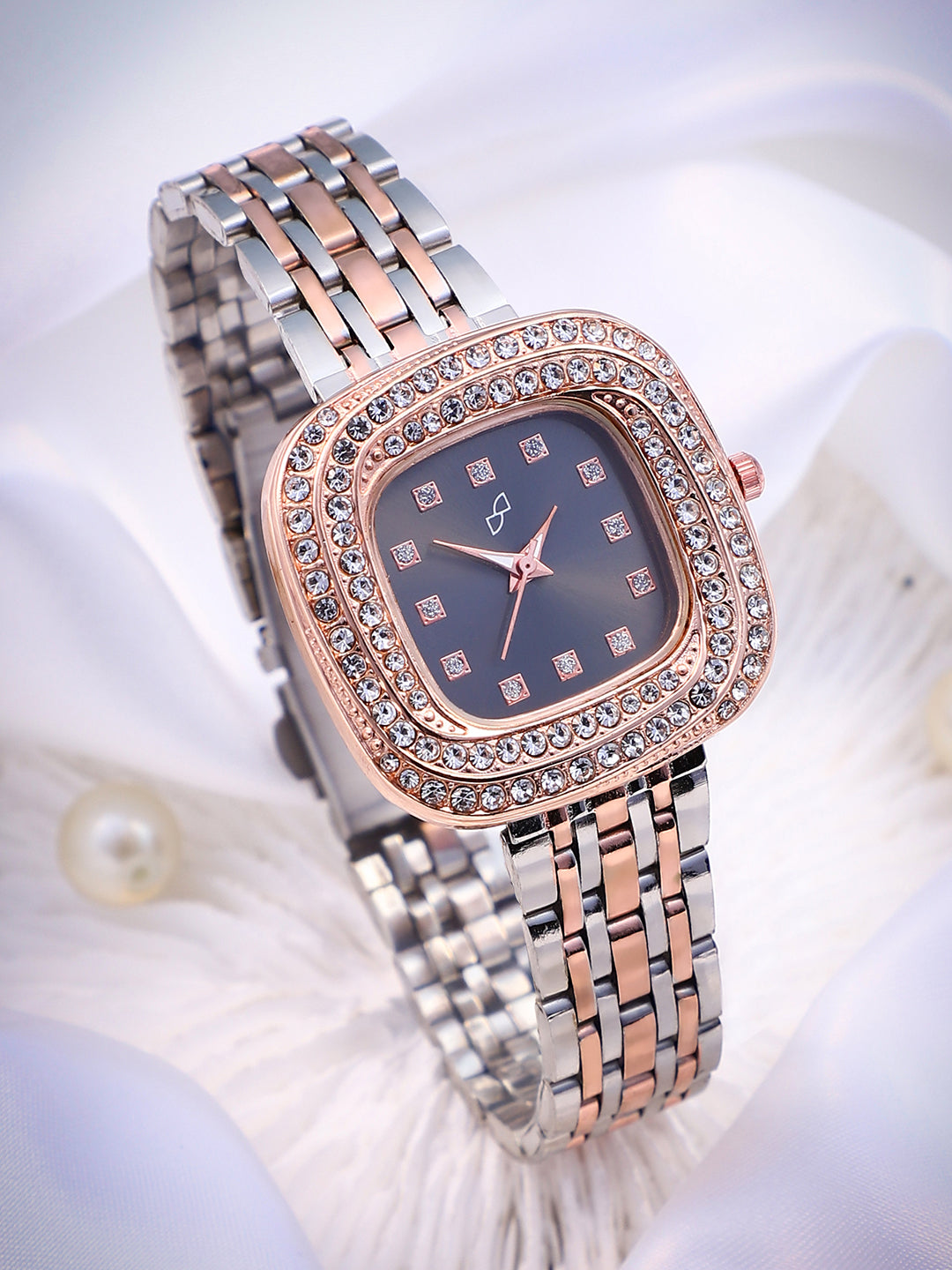 The Embellished Block Round Watch