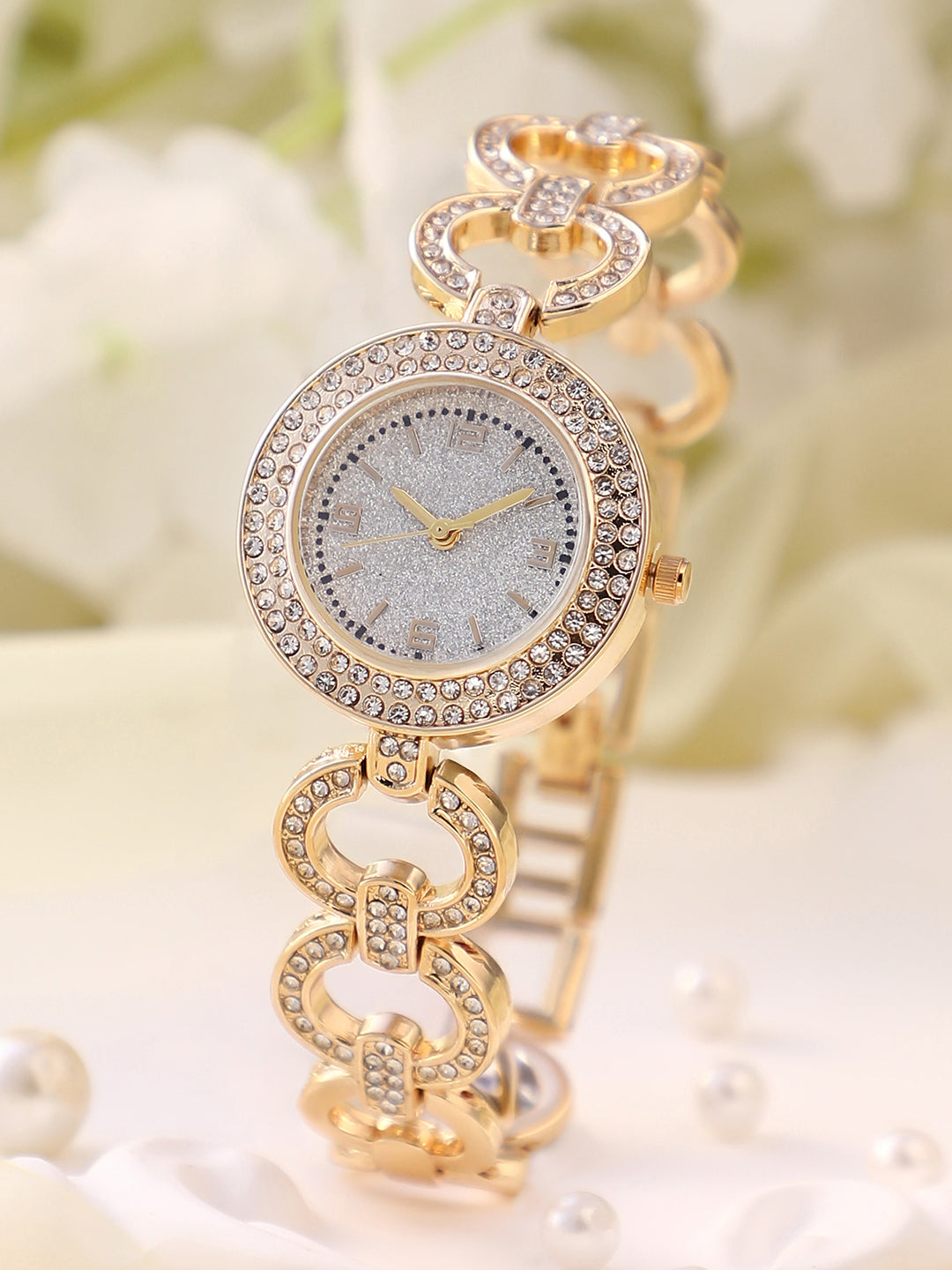 The Embellished Link Round Watch