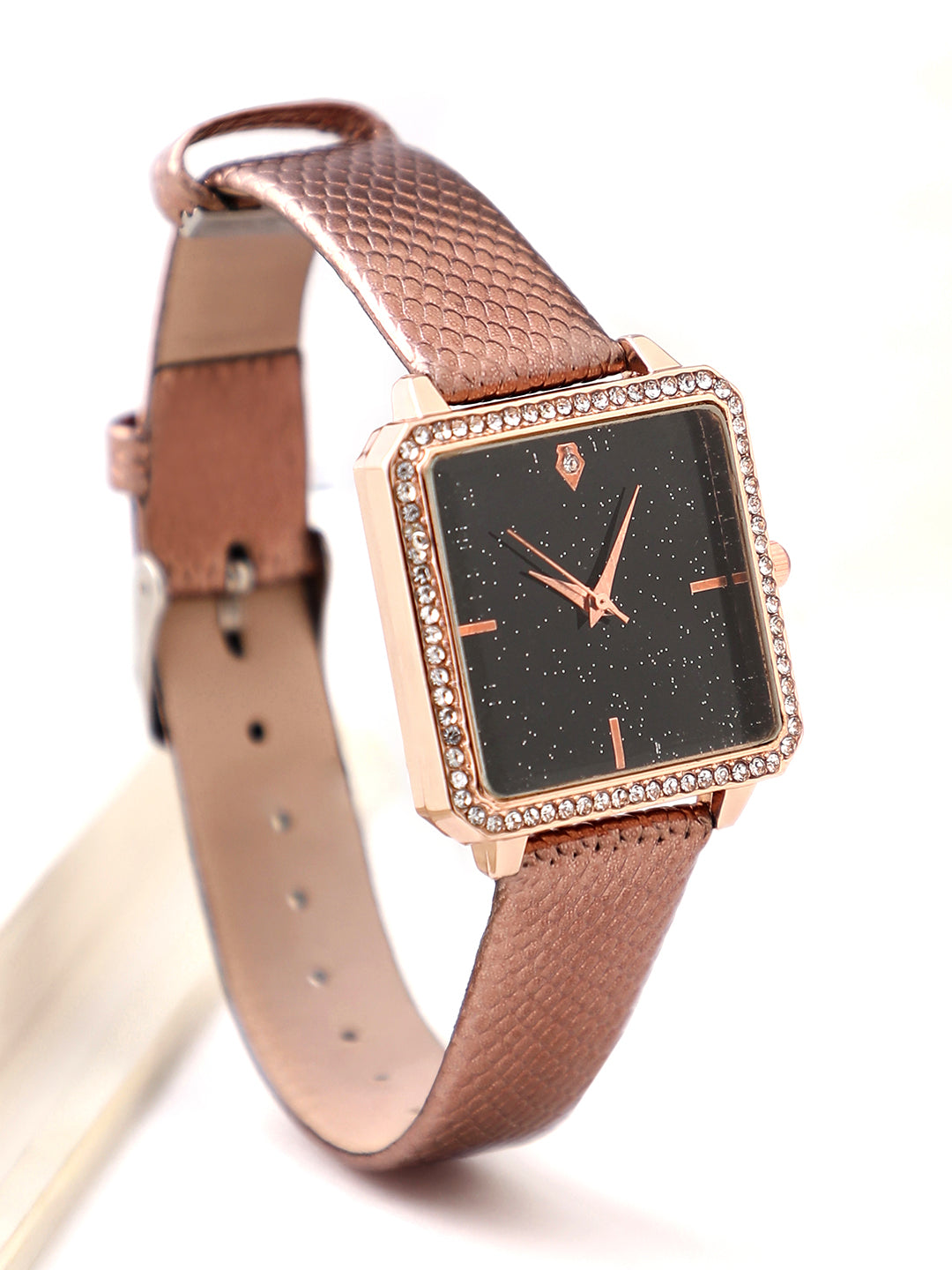 Square Brown Analogue Watch