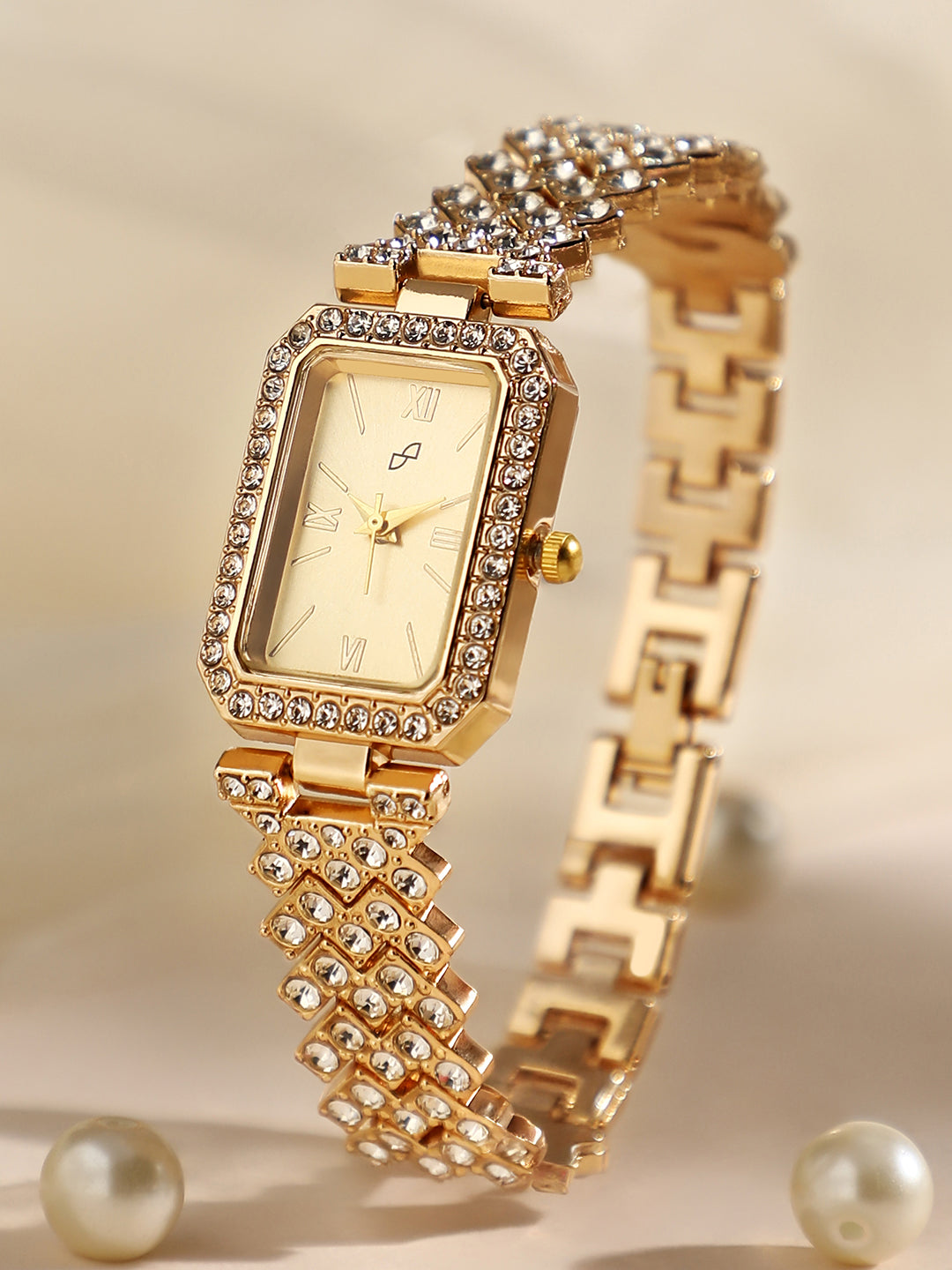 Embellished Rectangular Watch