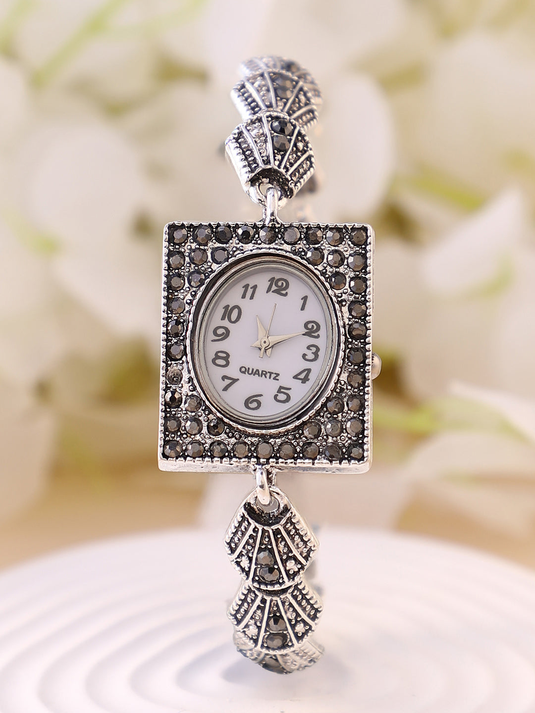 The Seashell Square Watch - Antique Silver