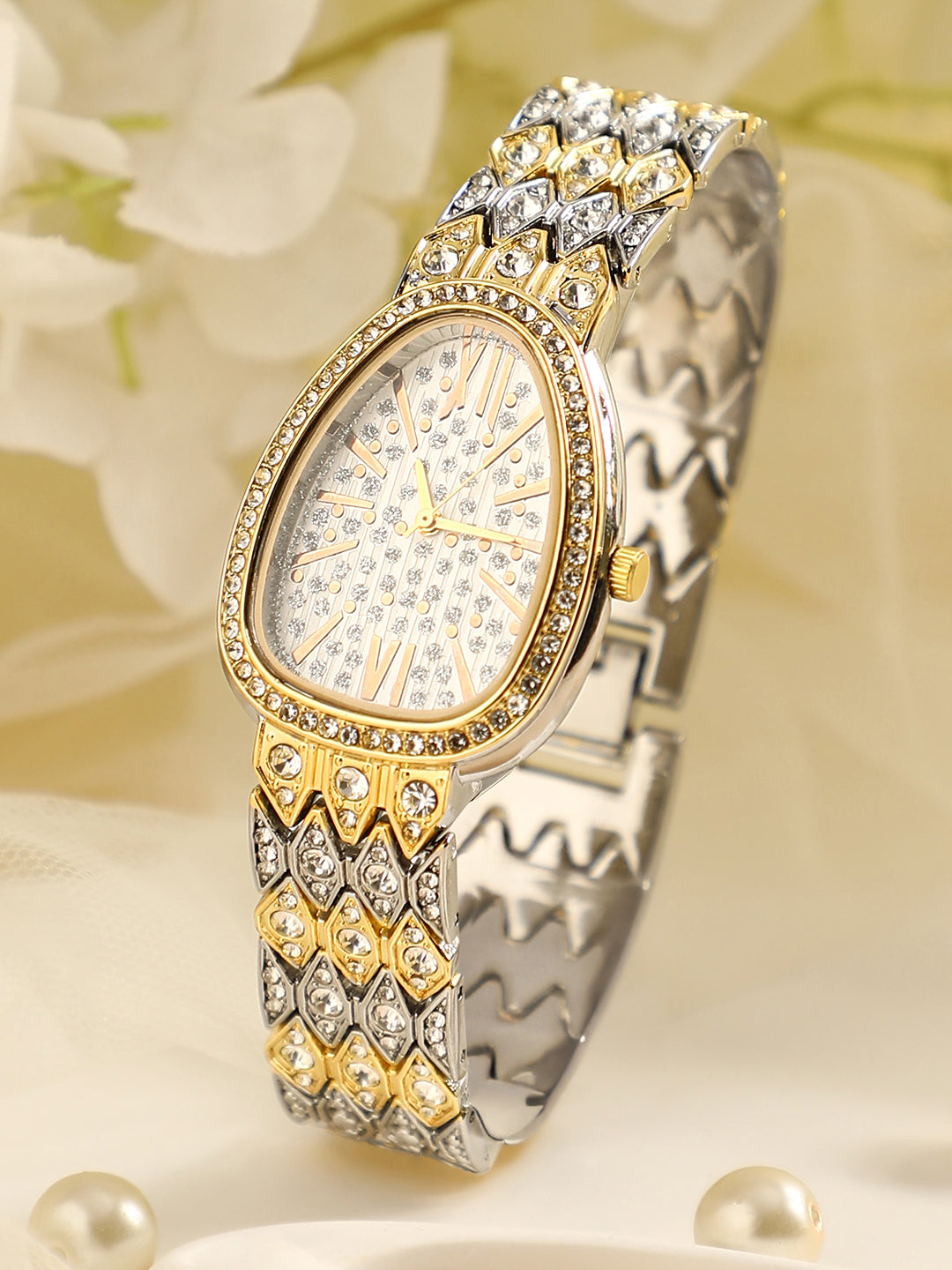 The Roman Ophidian Oval Watch - Ivory White