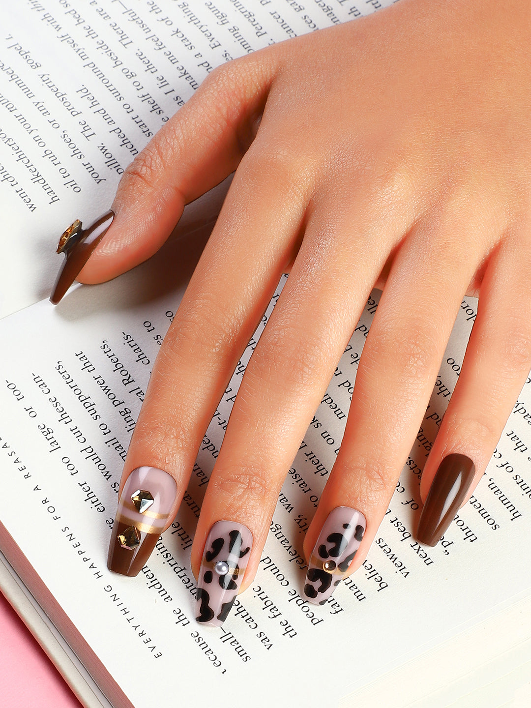 The Cheetah Cuore Press-On Nails - Chocolate Brown