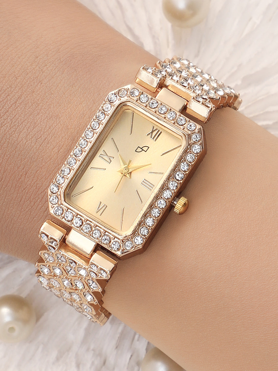 Embellished Rectangular Watch