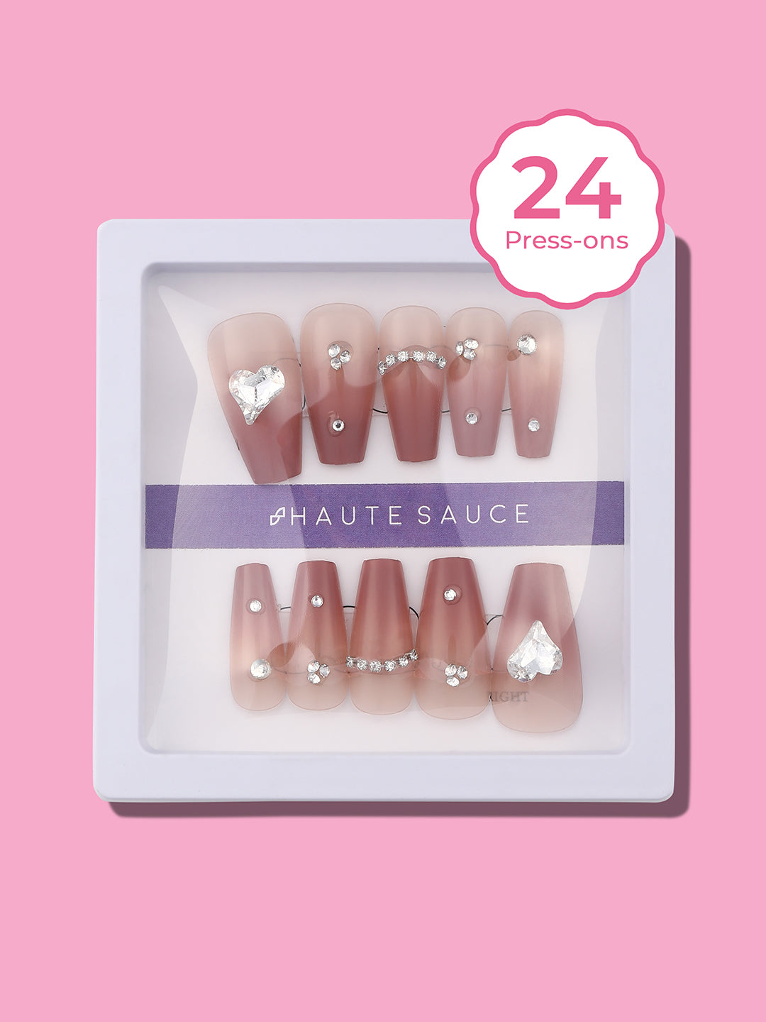 The Ombre Cuore Press-On Nails - Rouge Pink