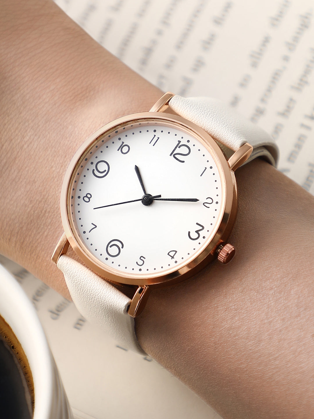 Round White Analogue Watch