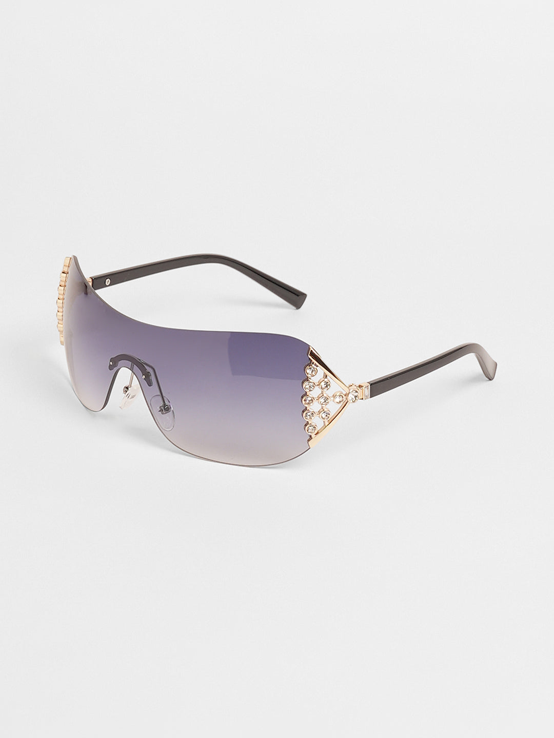 The Bling Wrap Sunglasses - Onyx Black