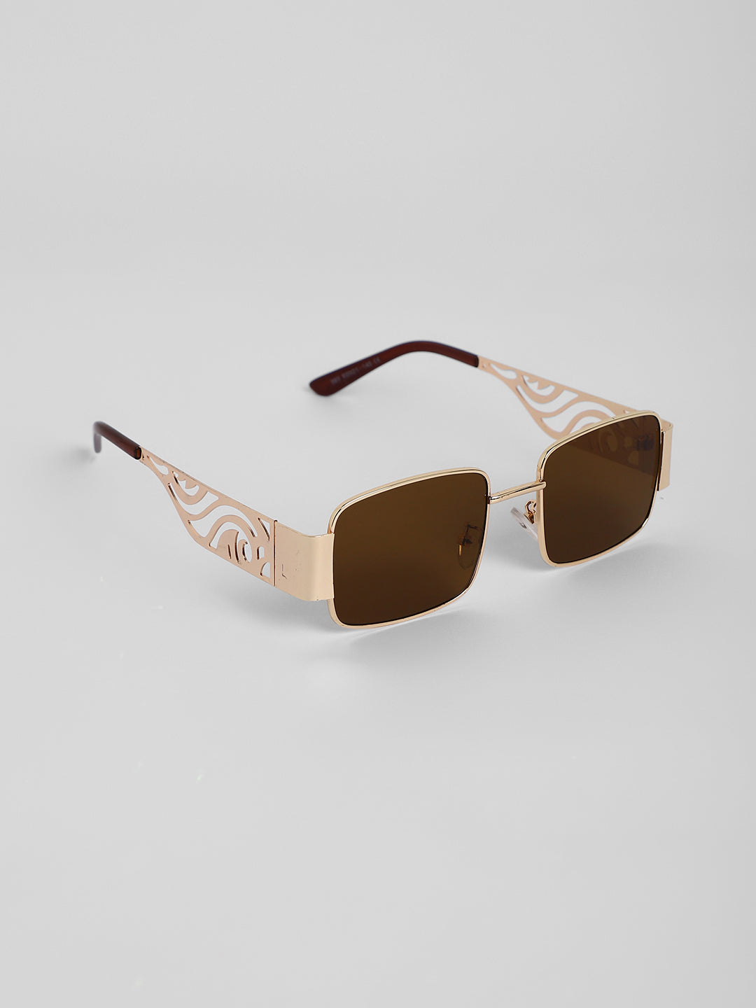 The Swirl Rectangular Sunglasses - Coffee Brown