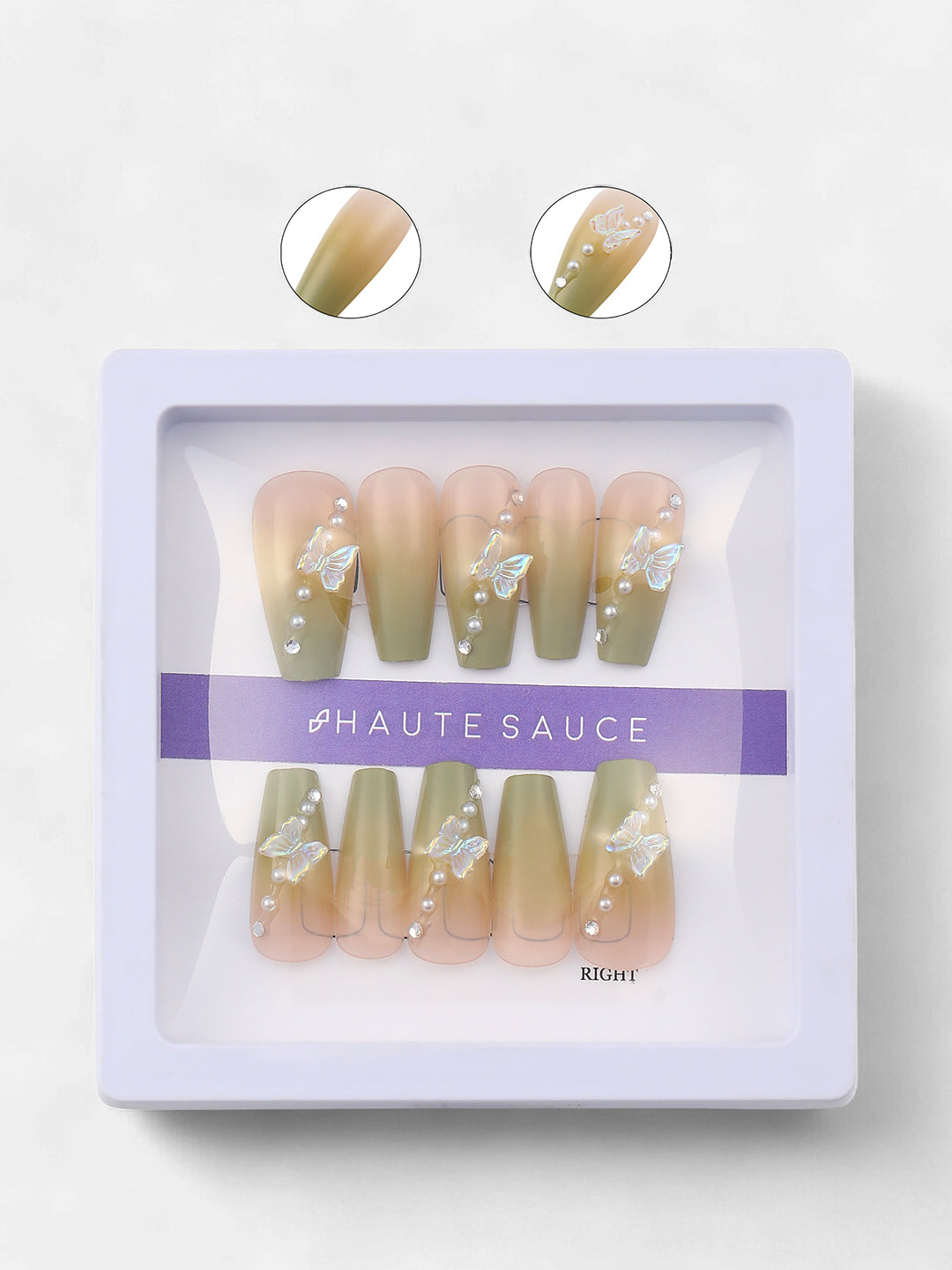 The Ombre-Papillon Press-On Nails - Pistachio Green