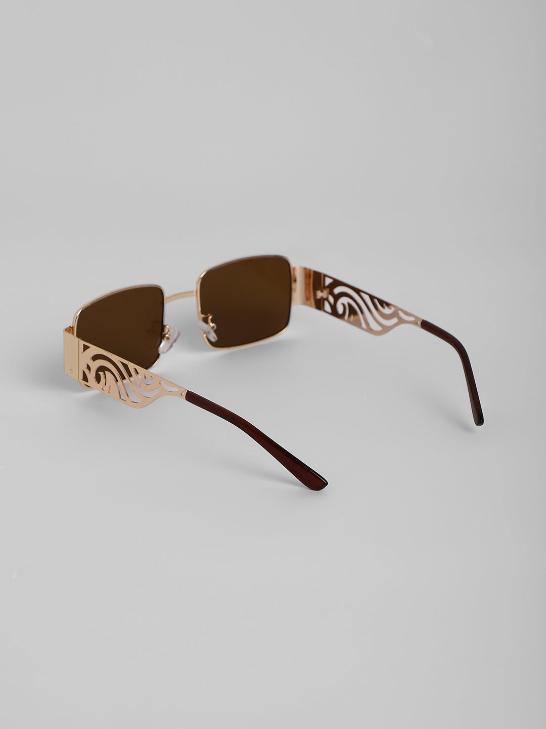 The Swirl Rectangular Sunglasses - Coffee Brown