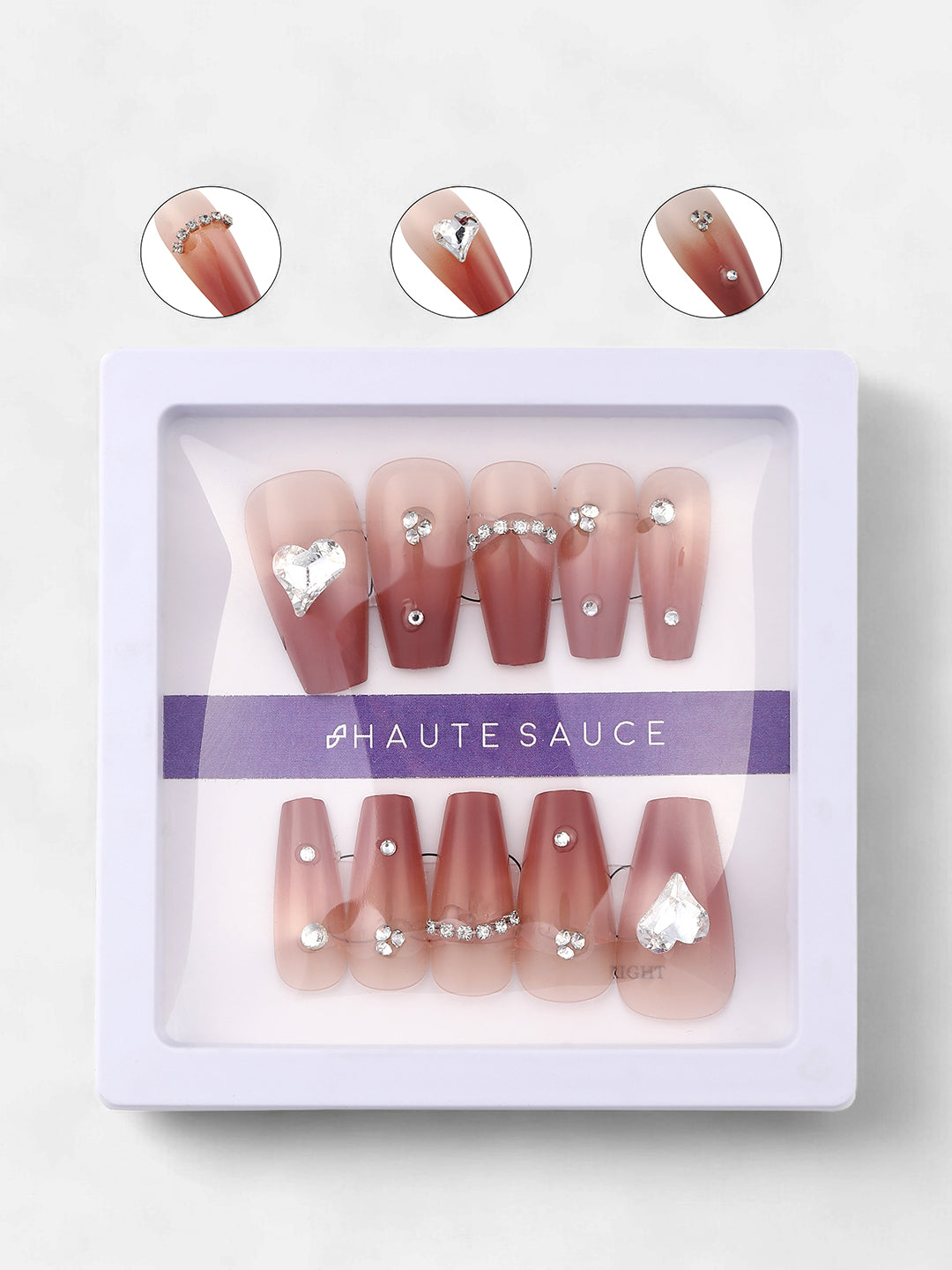 The Ombre Cuore Press-On Nails - Rouge Pink