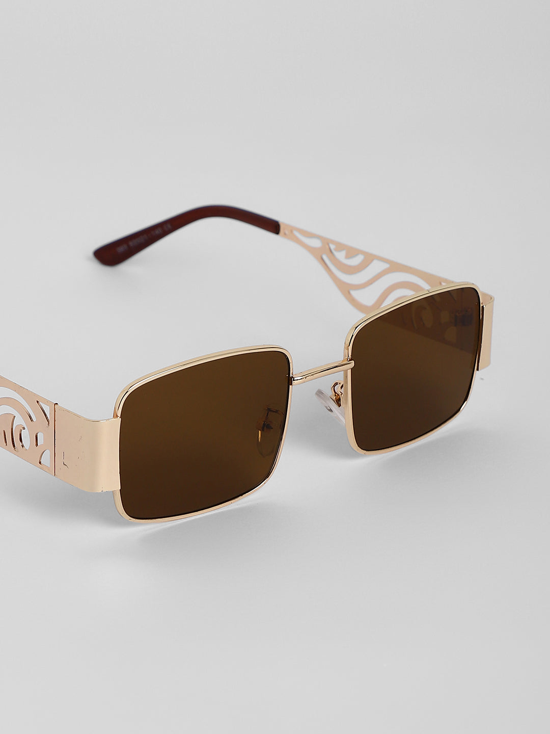 The Swirl Rectangular Sunglasses - Coffee Brown