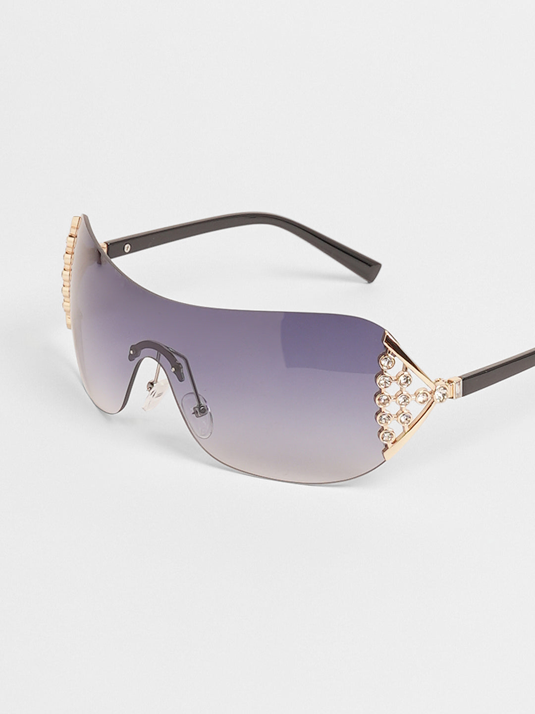 The Bling Wrap Sunglasses - Onyx Black