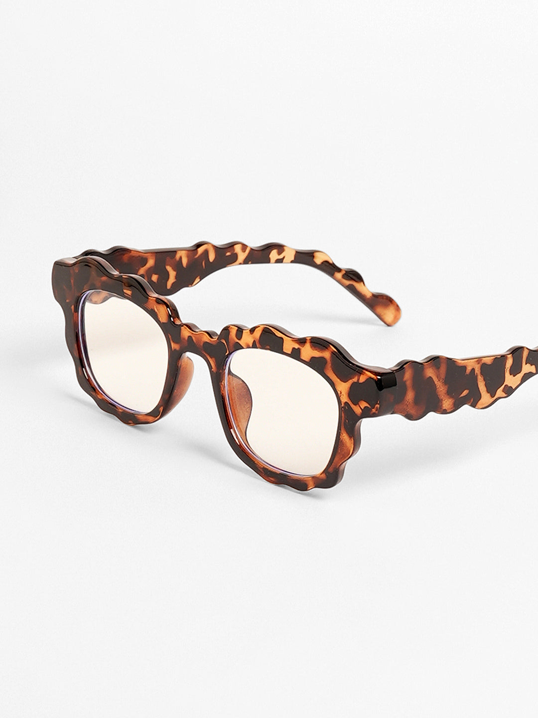 The Wave Rectangular Sunglasses - Coffee Brown