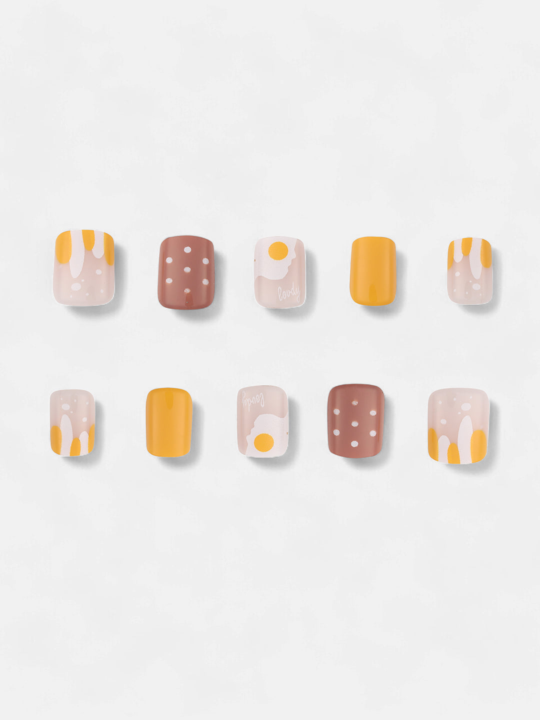 The Morgen Press-On Nails - Lemon Yellow:Ash Brown