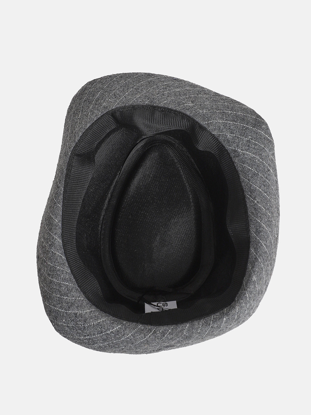 Striped Fedora Hat - Grey