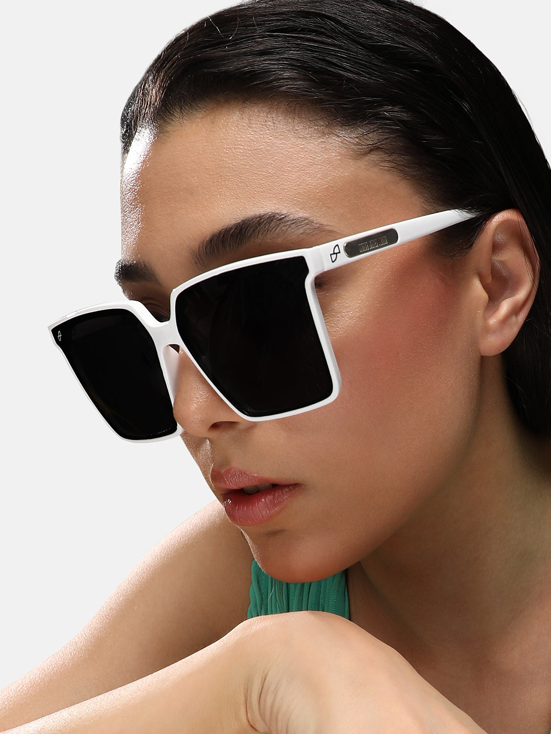 Full Rim Oversized Sunglasses - White