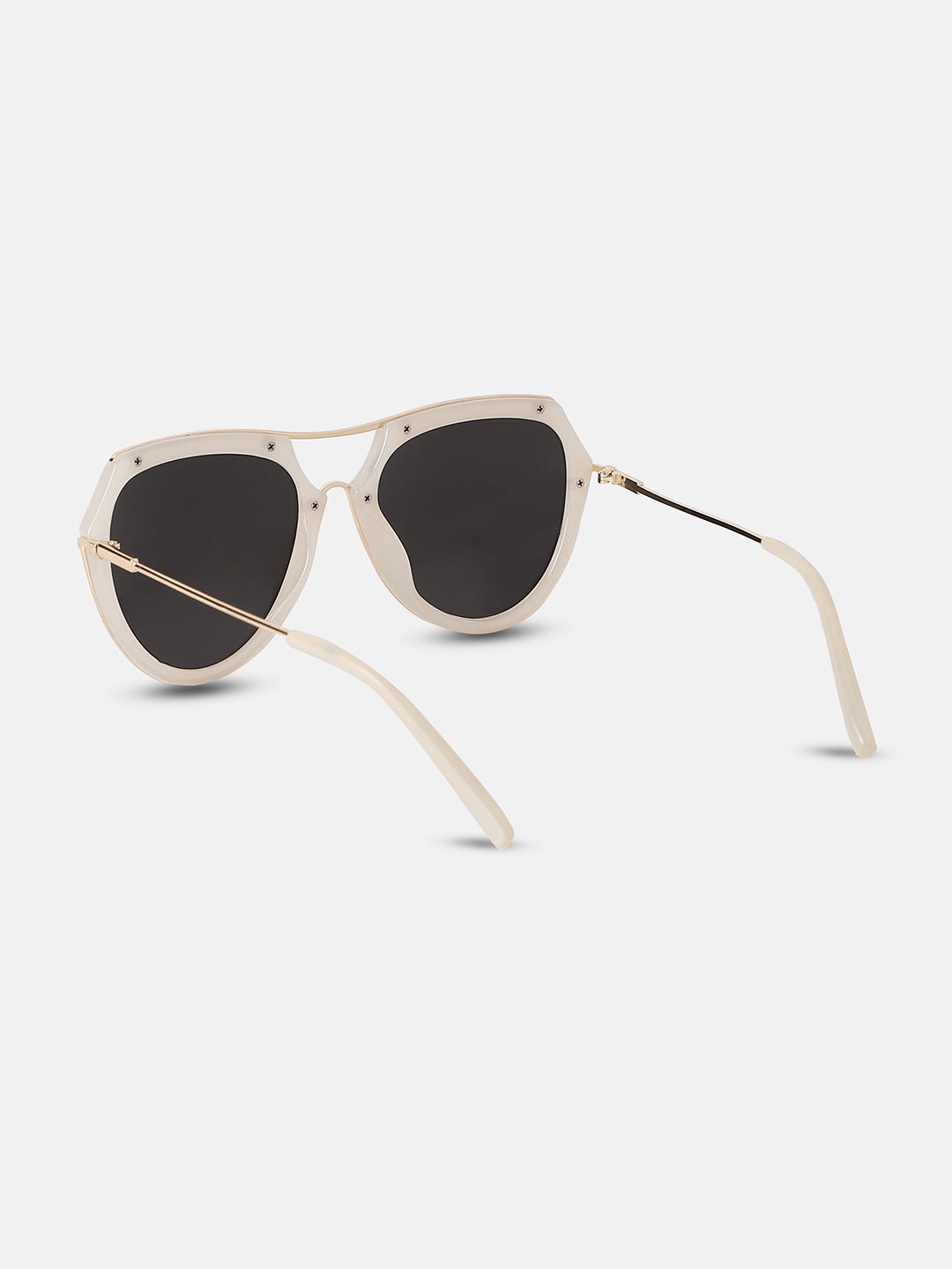 Metallic Aviator Sunglasses - White