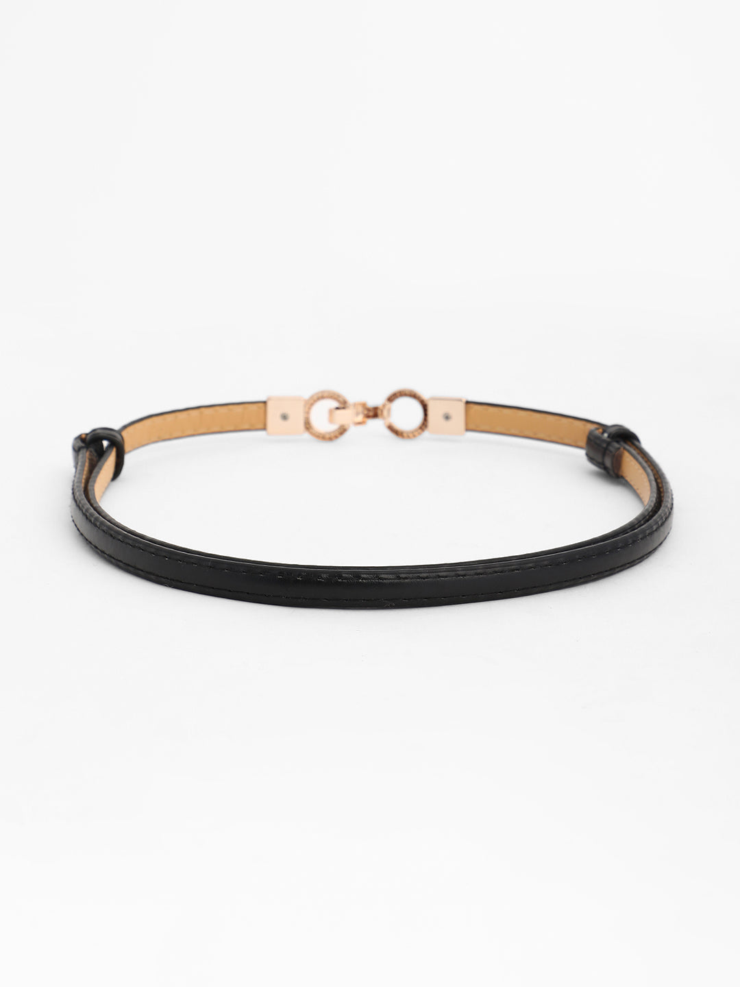 Twisted Ring Sleek Belt - Midnight Black