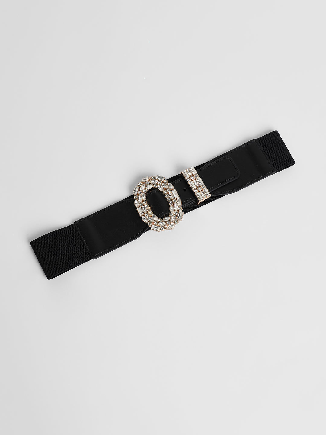 The Oval Bijou Elastic Belt - Raven Black