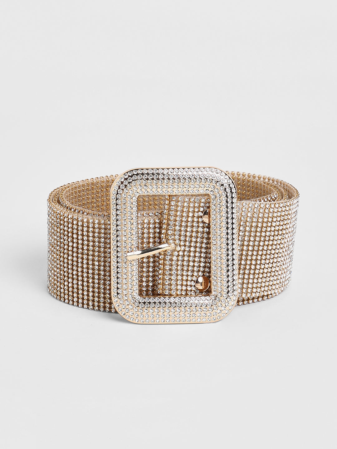 The Crystalised Embellished Belt - Champayne Gold