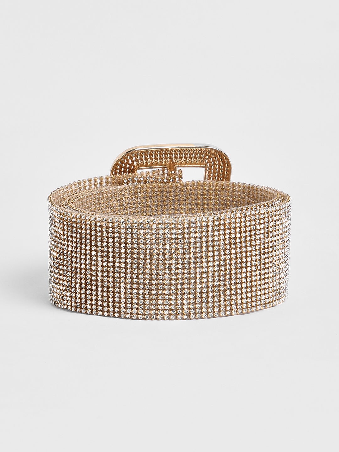 The Crystalised Embellished Belt - Champayne Gold