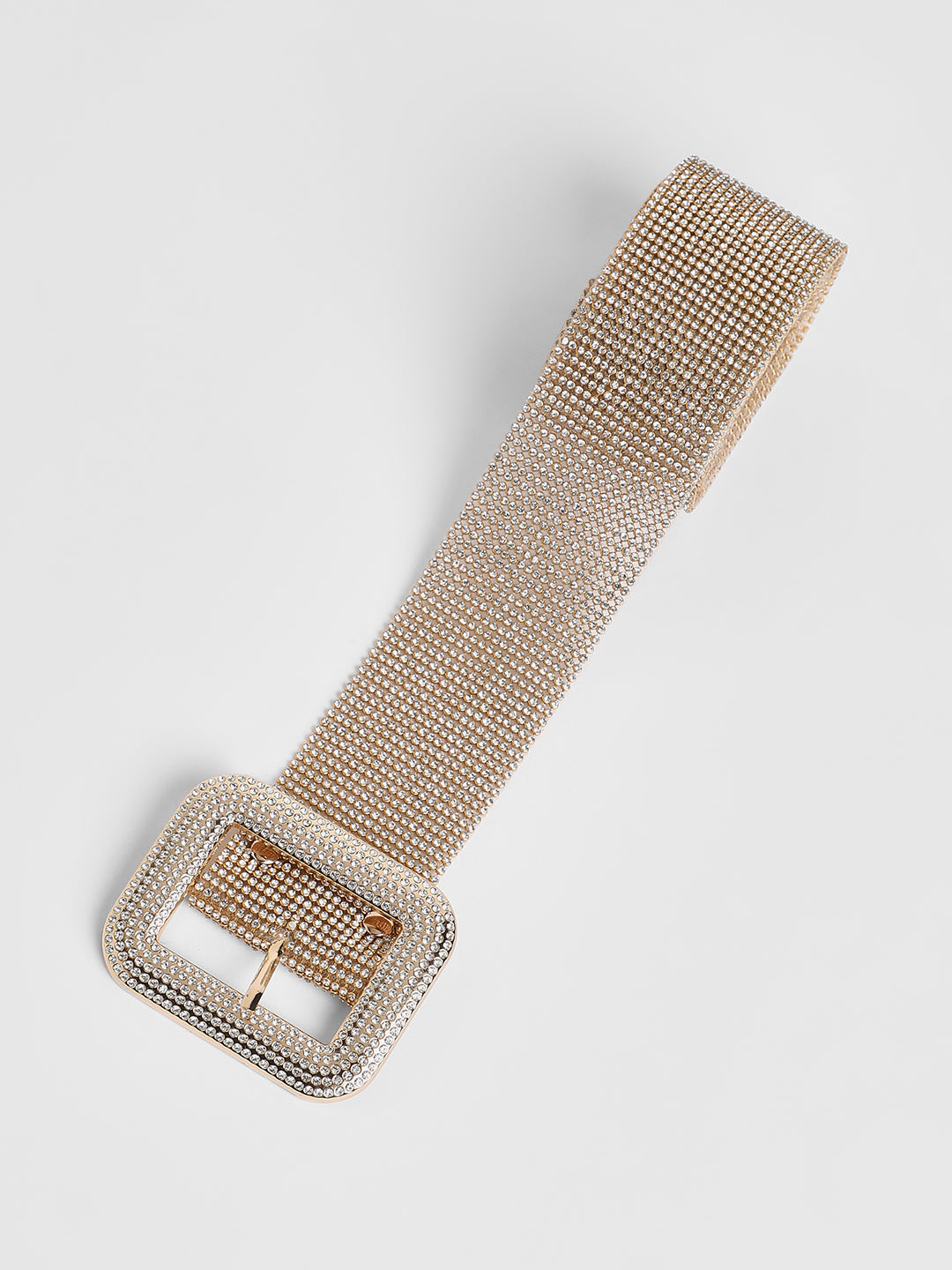 The Crystalised Embellished Belt - Champayne Gold