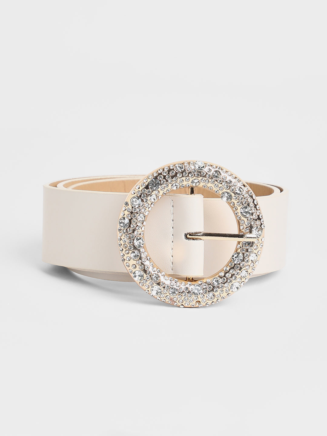 The Celeste Buckle Belt - Ivory White