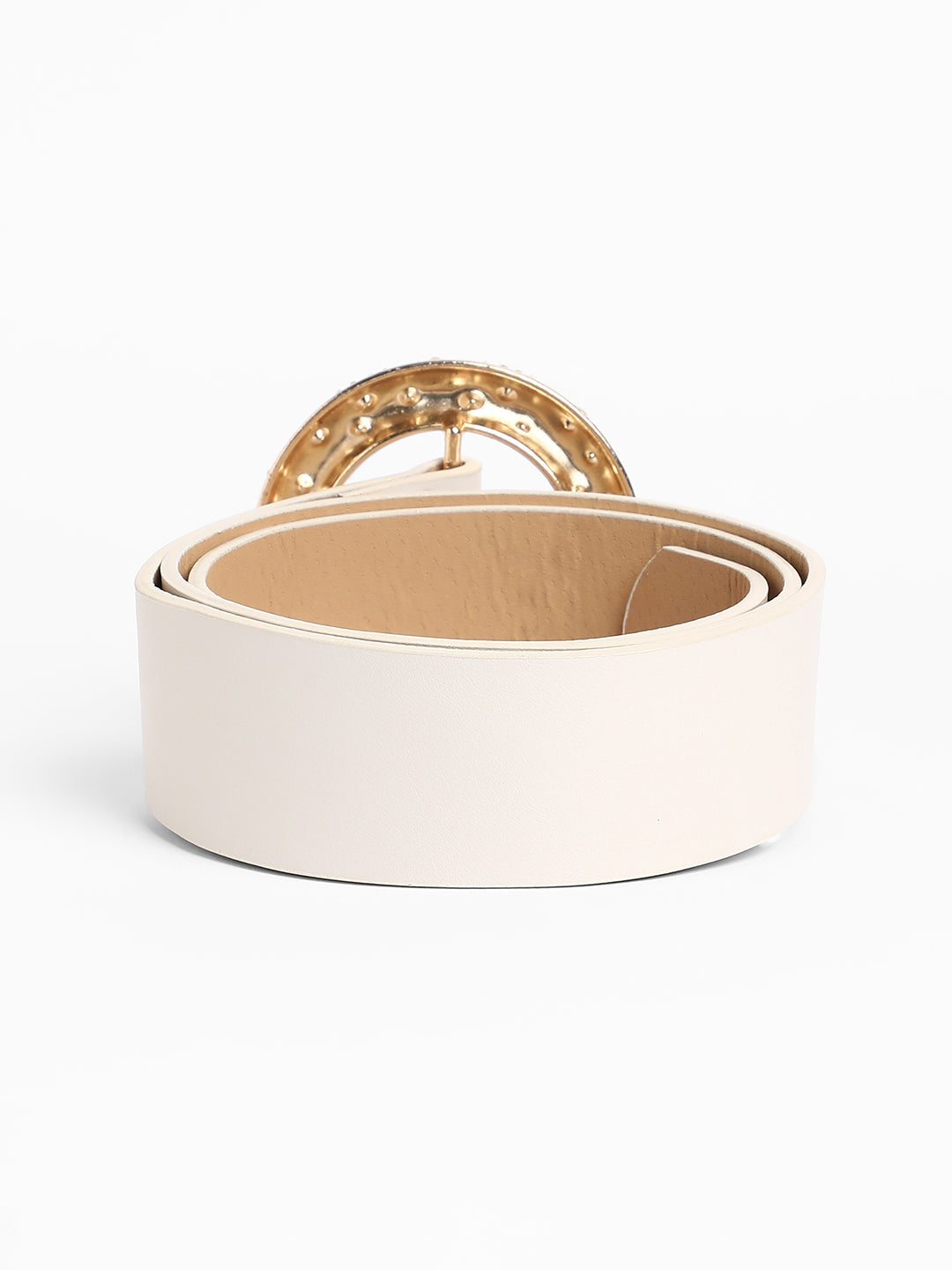 The Celeste Buckle Belt - Ivory White