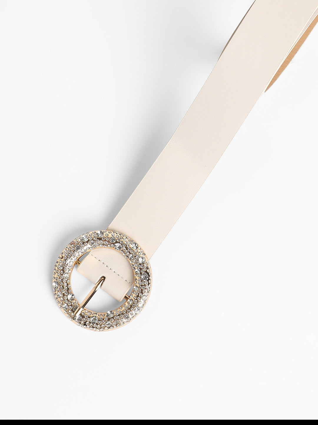 The Celeste Buckle Belt - Ivory White