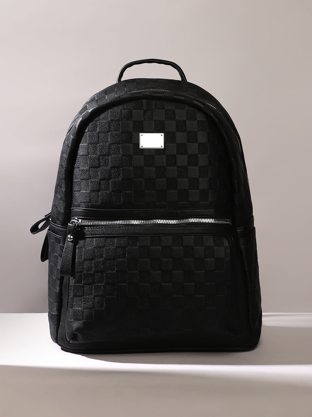 The Checkered Curve Backpack - Onyx Black