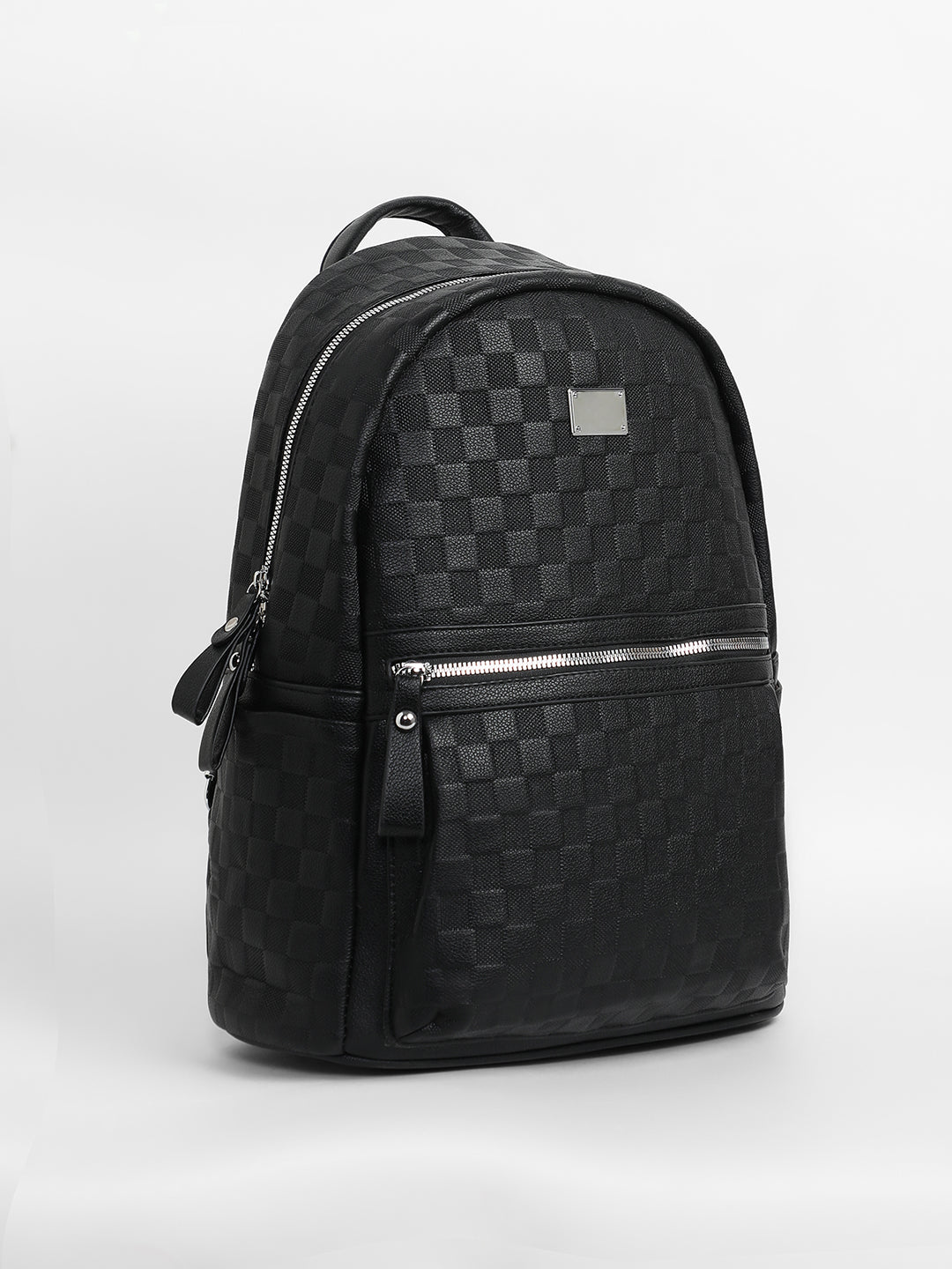 The Checkered Curve Backpack - Onyx Black