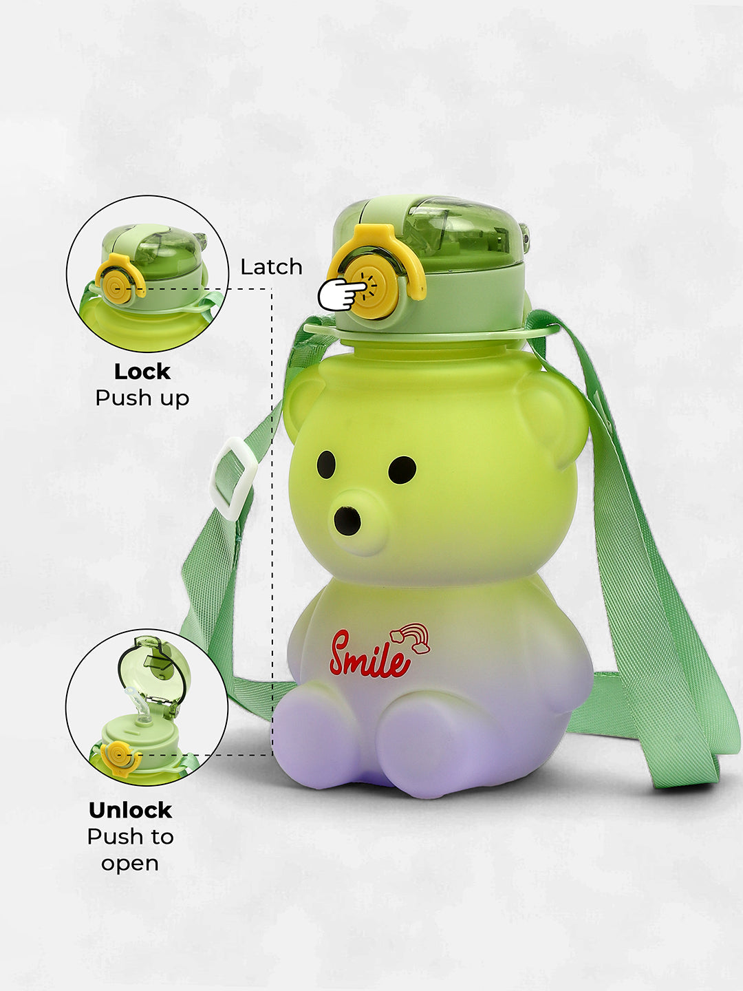 The Teddy Crossbody Sipper (580 Ml) - Pistachio Green & Lavender