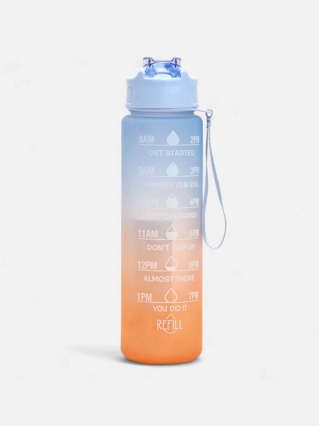 The Hydration Itinerary Sipper (900 Ml) - Powder Blue & Pumpkin Orange