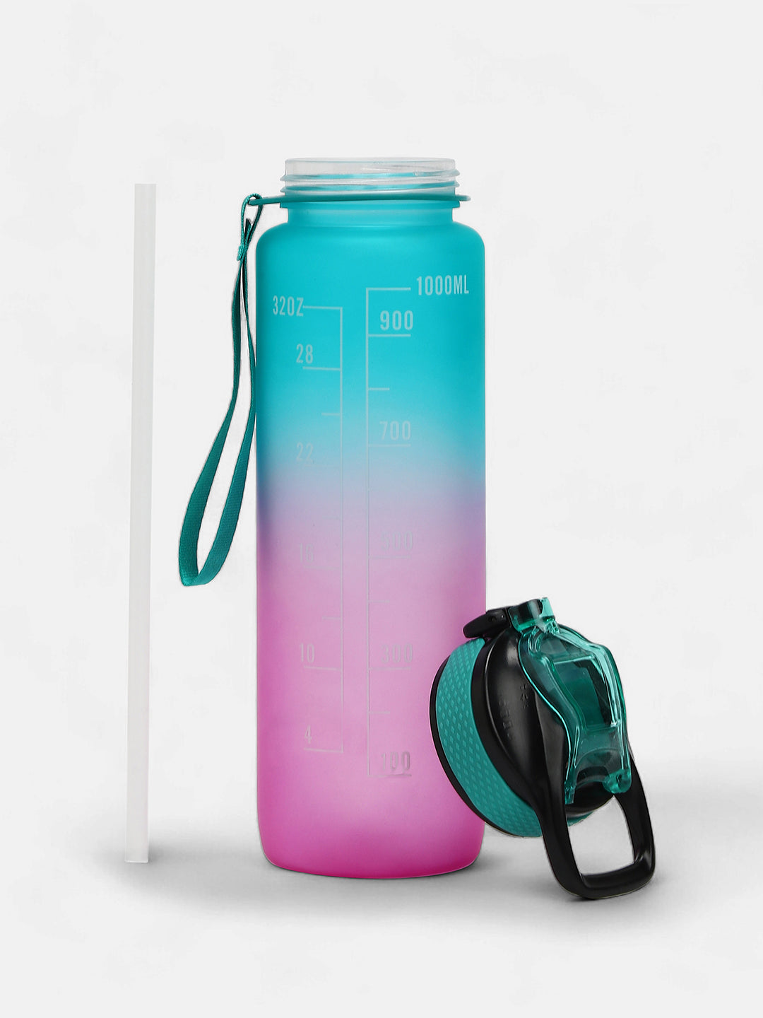 The Hydration Itinerary Sipper (1000 Ml) - Forest Green & Amethyst Purple