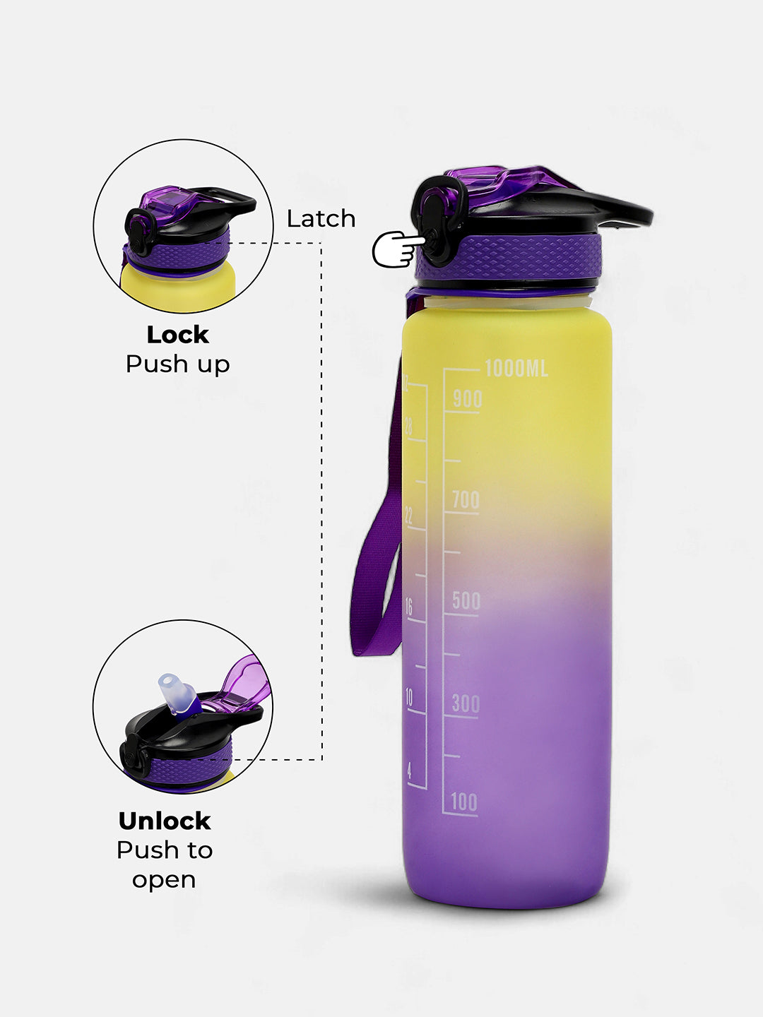 The Hydration Itinerary Sipper (1000 Ml) - Lemon Yellow