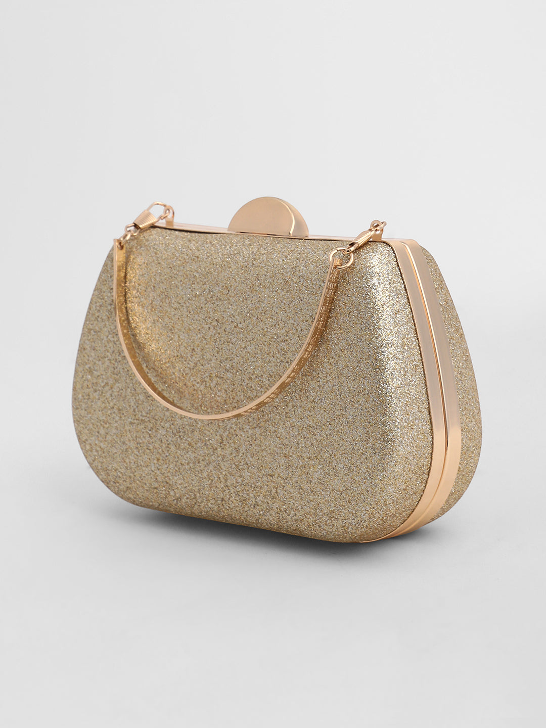 The Leaur Clutch Bag - Champayne Gold