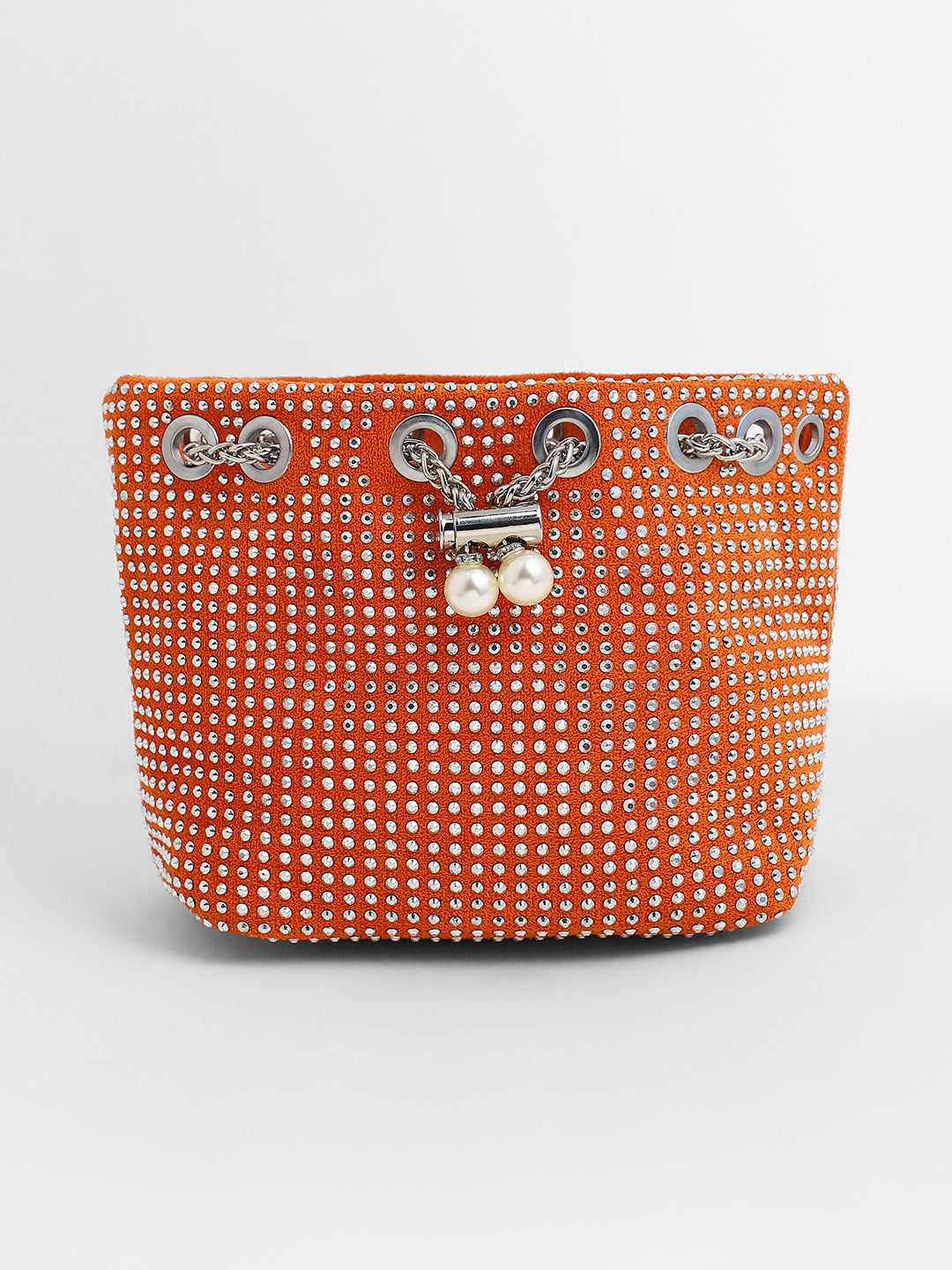 The Stud Chain Sling Bag - Pumpkin Orange