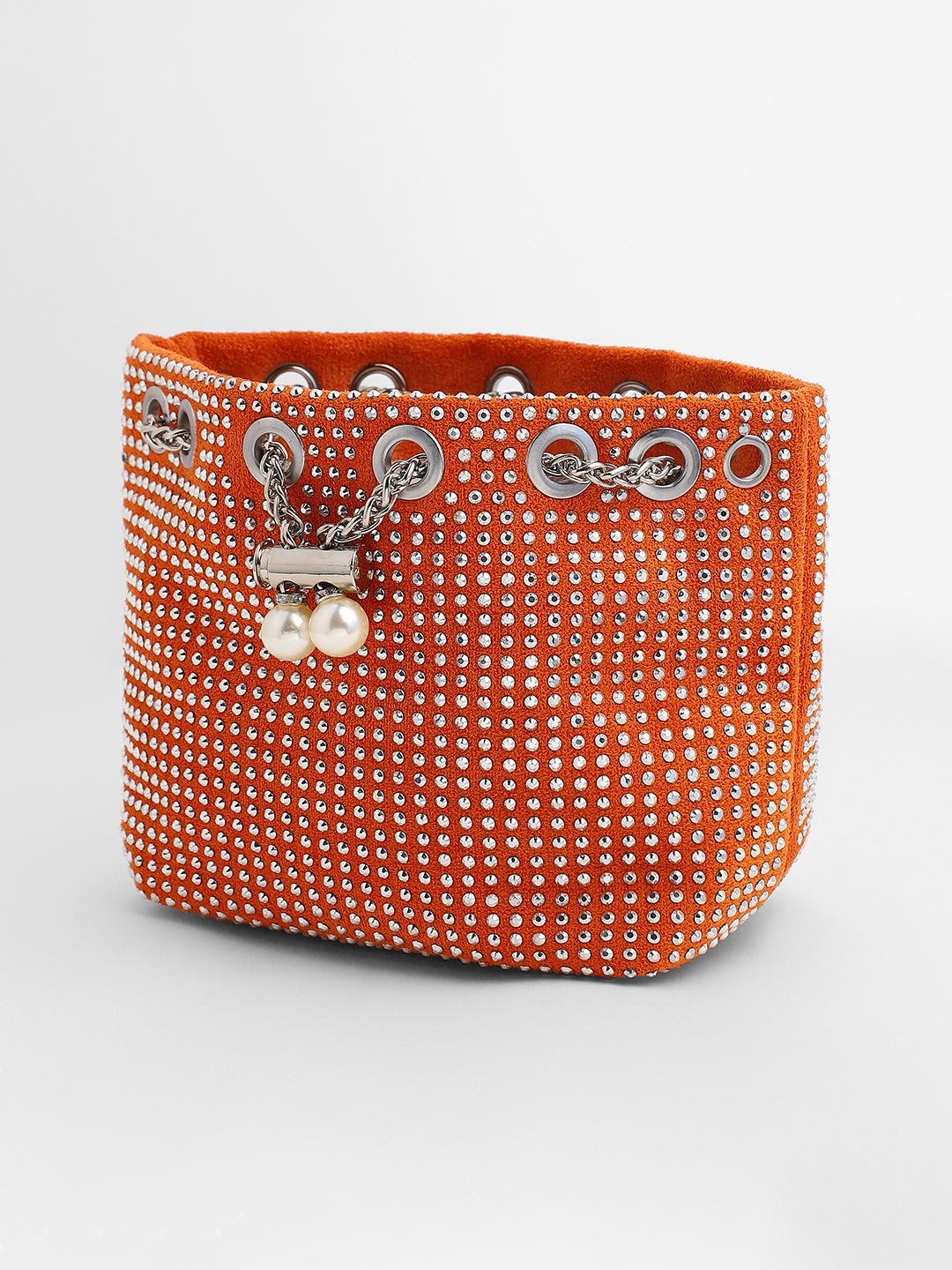 The Stud Chain Sling Bag - Pumpkin Orange