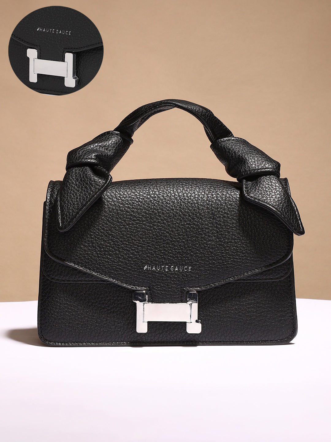 The Monogram Sash Hand Bag - Midnight Black