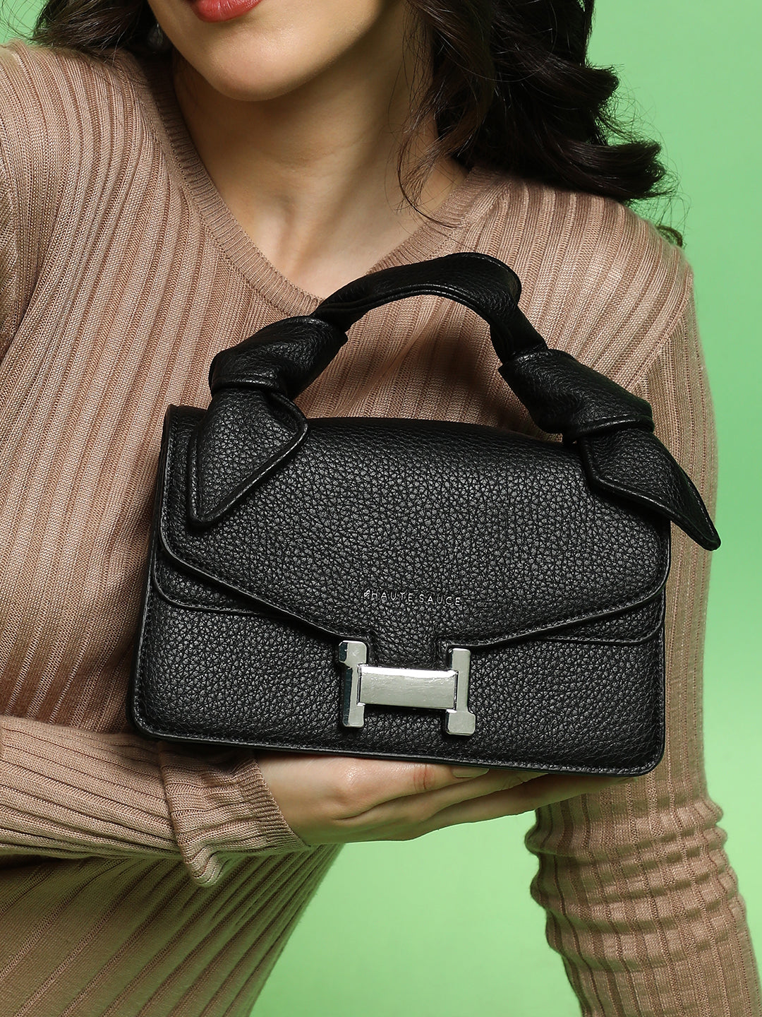 The Monogram Sash Hand Bag - Midnight Black