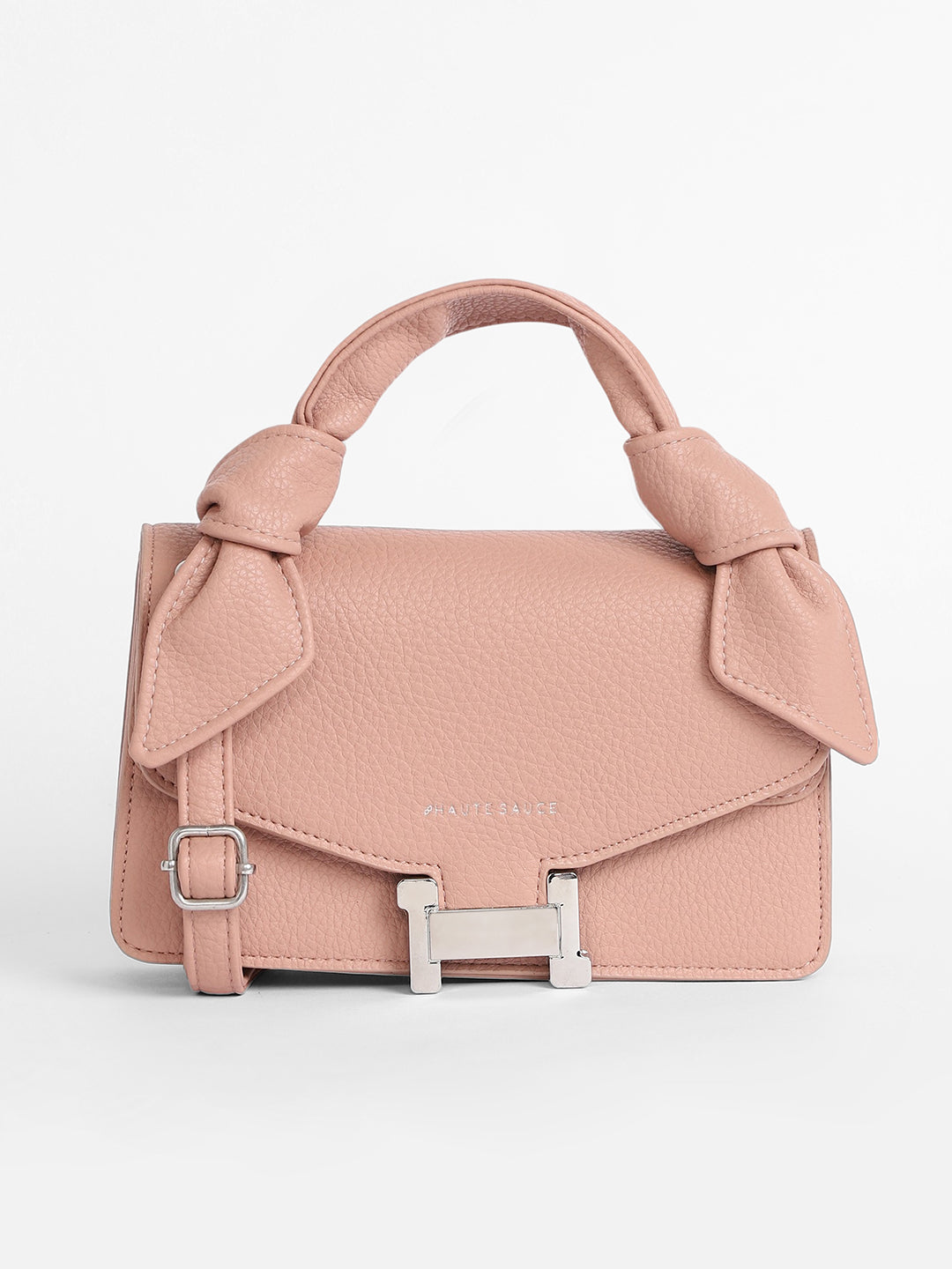 The Monogram Sash Hand Bag - Nude Pink