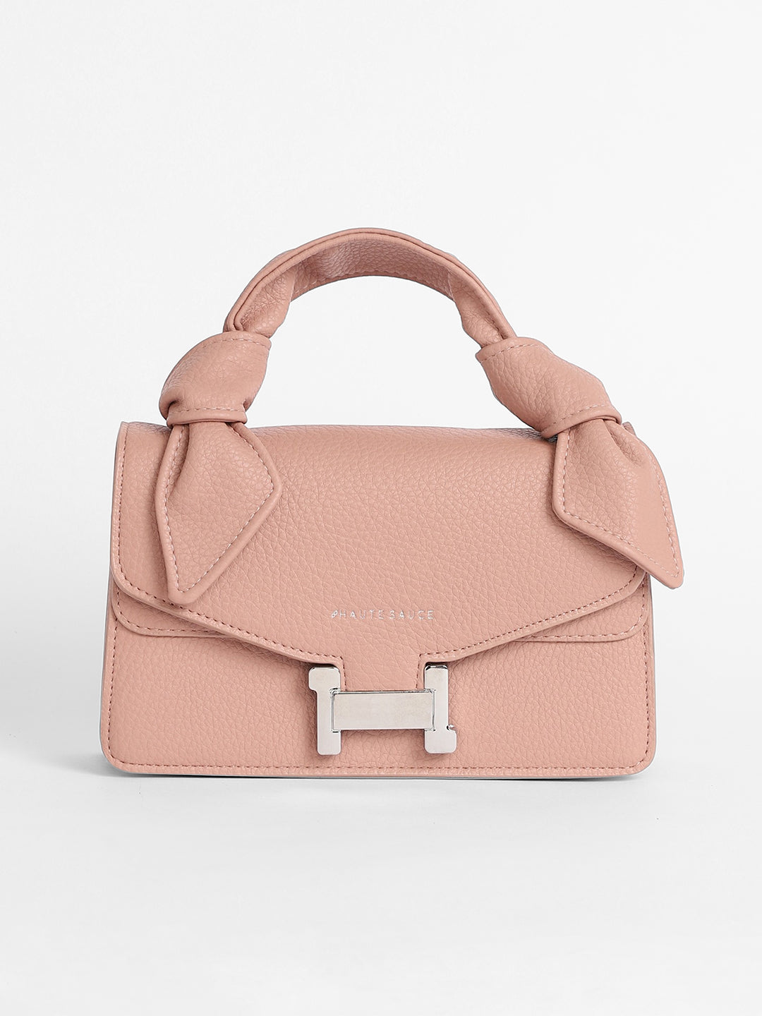 The Monogram Sash Hand Bag - Nude Pink