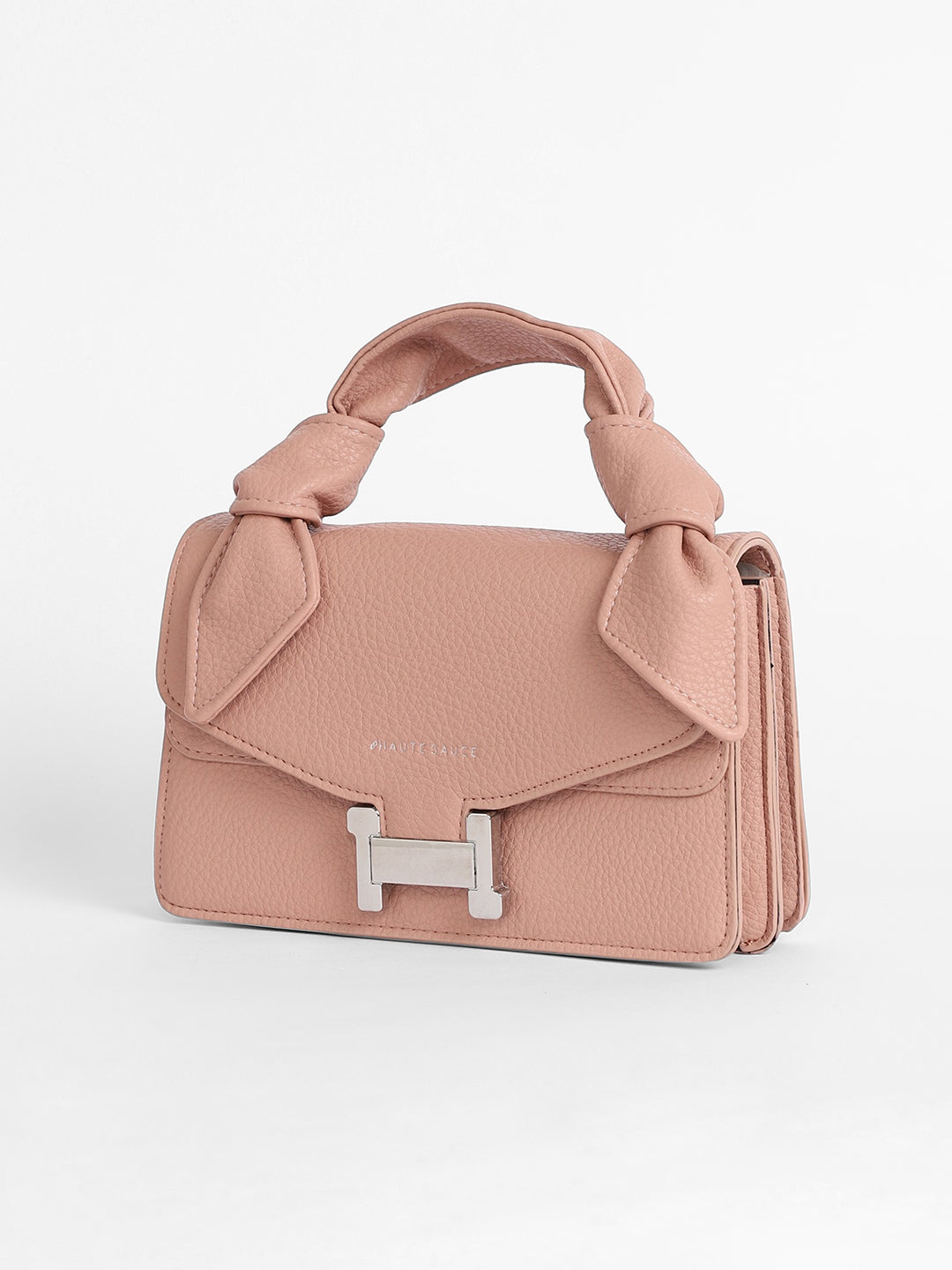 The Monogram Sash Hand Bag - Nude Pink