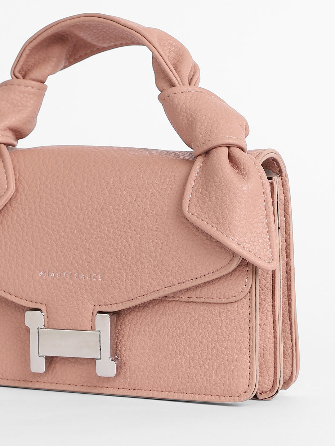 The Monogram Sash Hand Bag - Nude Pink