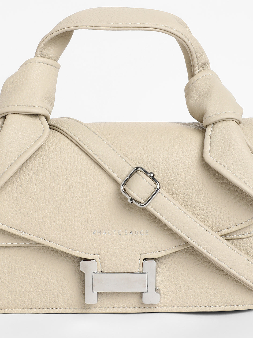 The Monogram Sash Hand Bag - Bone White