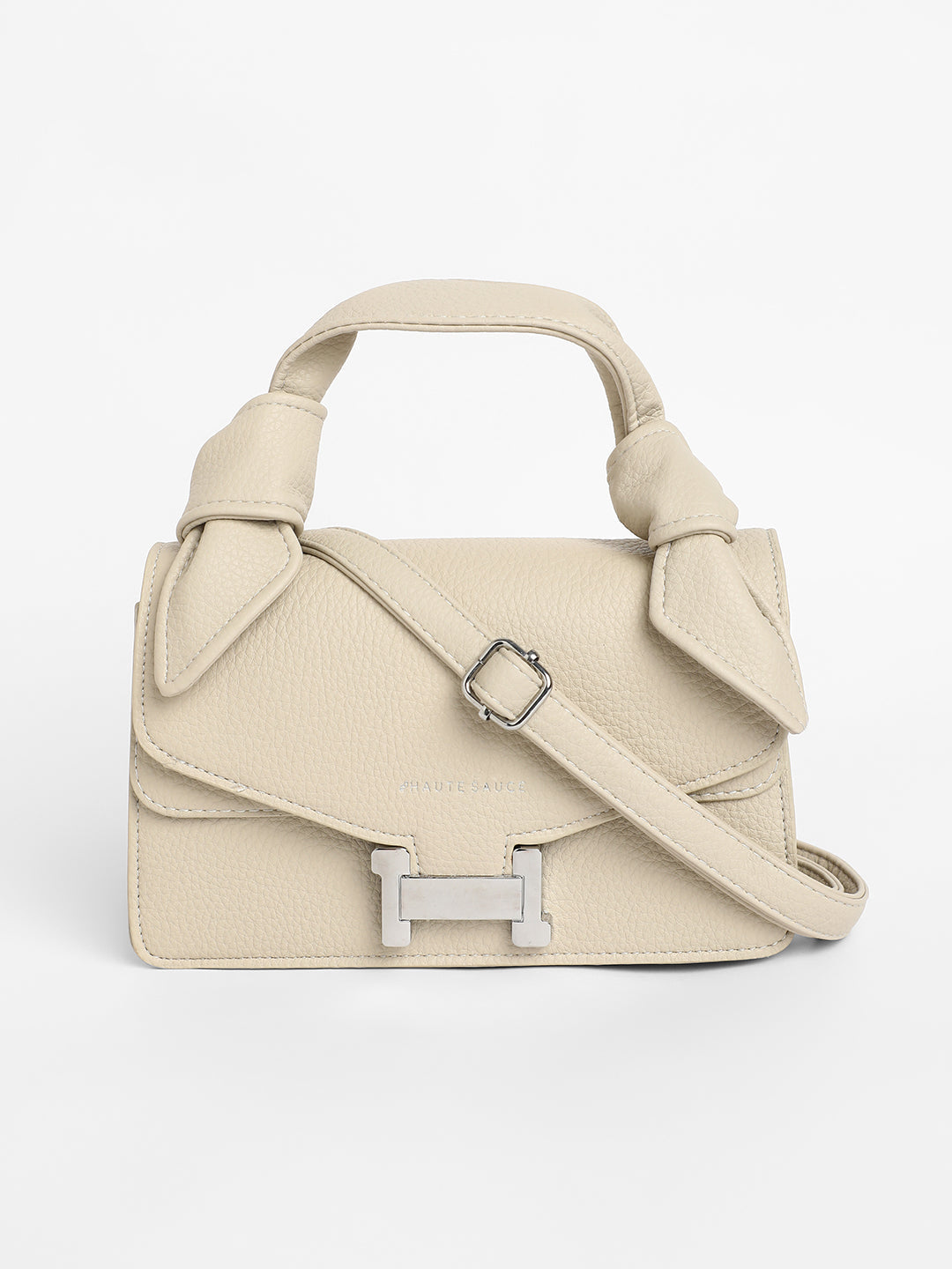 The Monogram Sash Hand Bag - Bone White