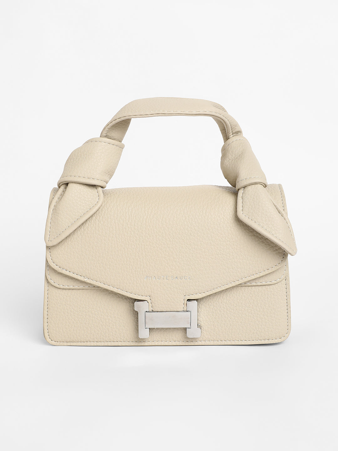 The Monogram Sash Hand Bag - Bone White